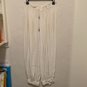 VINTAGE Made in India White Flowy Pants